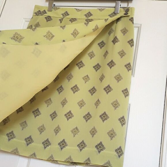 Vintage LIZ CLAIBORNE Wrap Skirt Green Gray - Picture 4 of 8